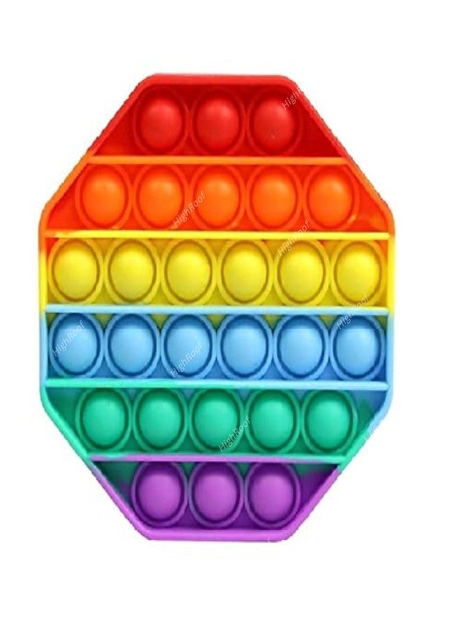 HighRoof Fidget Sensory Toys, Stress Relief Silicone Pressure Relieving, Squeeze Novelty Gifts for Kids Children Adults (Hexagon Shapes) - Image 1