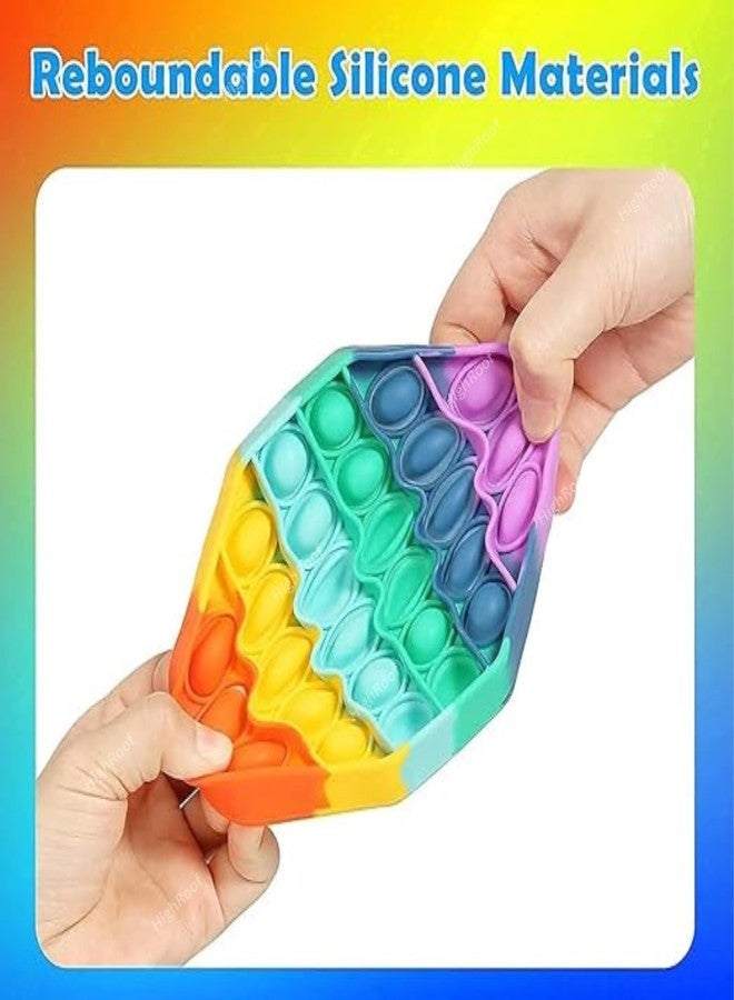 HighRoof Fidget Sensory Toys, Stress Relief Silicone Pressure Relieving, Squeeze Novelty Gifts for Kids Children Adults (Hexagon Shapes) - Image 4