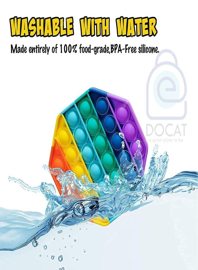 HighRoof Fidget Sensory Toys, Stress Relief Silicone Pressure Relieving, Squeeze Novelty Gifts for Kids Children Adults (Hexagon Shapes) - Image 5