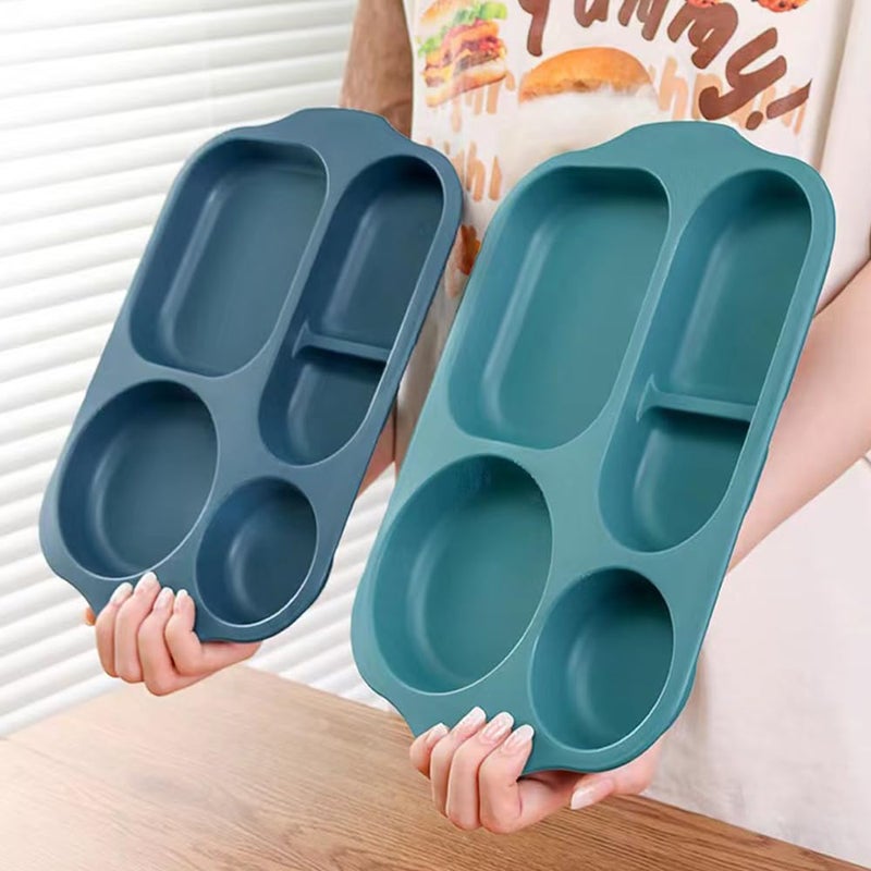 RUIBOLU Large 12 Inch Wheat Straw Divided Plates for Adults picnic  Unbreakable Portion Control Plate  Reusable Plastic Compartment Plates  dinner Plates Dessert Plates  BPA Free - Image 3