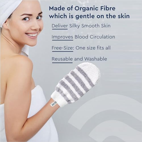 GUBB Bath Mitt Glove for Dead Skin Removal | Exfoliating Bath Mitten with Loofah | Shower Scrubber Glove for Body Exfoliation,Scrub Gloves,Blackheads,Tan Removal,Dead Skin Cells,Promote Blood Circulation,Bath Brush for Dead Skin |Easy to Use - Image 4