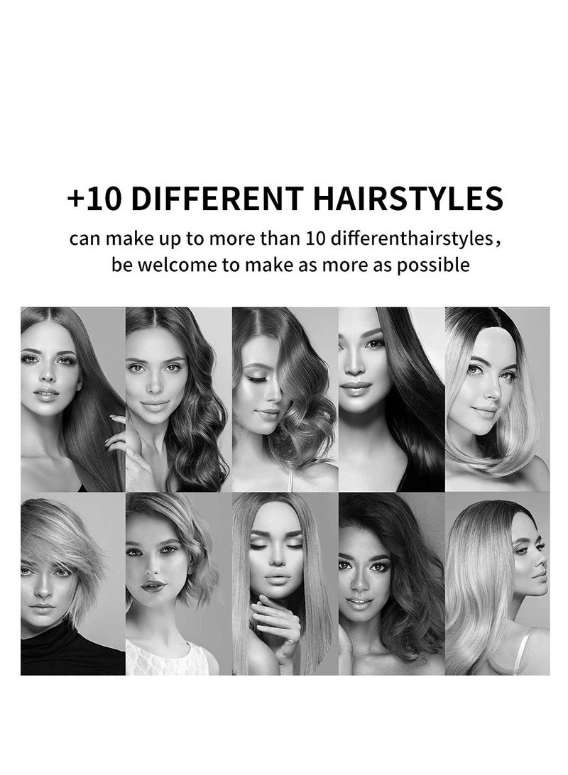 SYOSI مكواة فرد الشعر الاحترافية، 3 في 1 مكواة فرد الشعر، مكواة فرد الشعر وتجعيده، مشط كهربائي ساخن لفرد الشعر، فرشاة فرد الشعر بدرجة حرارة قابلة للتعديل، تسخين فوري - Image 5