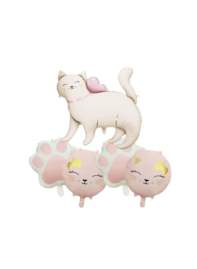 Green Tiger Cute Cat Foil Balloon Set for Party Decoration