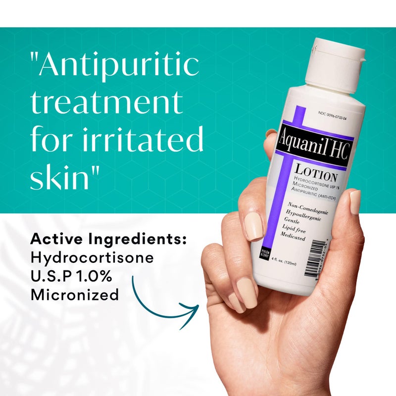 Aquanil HC Lotion, Calming Body Lotion, Anti-Itch Formula, Ideal for all Skin Types - Without Artificial Fragrance - Image 2