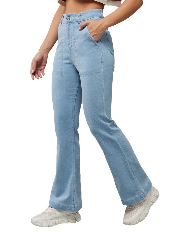 Miss Chase Women's Bootcut High Rise Regular Stretchable Denim Jeans (MCSS18DEN02-19-324-26, Colorado Blue, 30) - Image 1