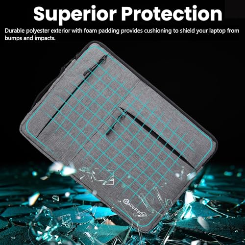 GadgetBite Laptop Bag Sleeve With Handle & Two Front Accessories Pockets Compatible for 15 inch to 15.6" Inches Laptops Notebooks MacBook Water Resistant Laptop cover Sleeves Bags (15 to 15.6") - Grey - Image 3