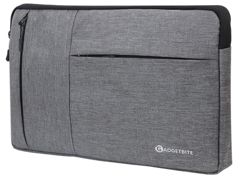 GadgetBite Laptop Bag Sleeve With Handle & Two Front Accessories Pockets Compatible for 15 inch to 15.6" Inches Laptops Notebooks MacBook Water Resistant Laptop cover Sleeves Bags (15 to 15.6") - Grey - Image 1
