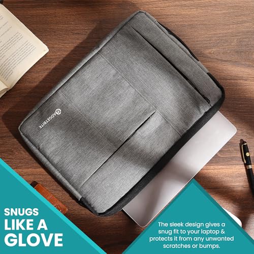 GadgetBite Laptop Bag Sleeve With Handle & Two Front Accessories Pockets Compatible for 15 inch to 15.6" Inches Laptops Notebooks MacBook Water Resistant Laptop cover Sleeves Bags (15 to 15.6") - Grey - Image 5