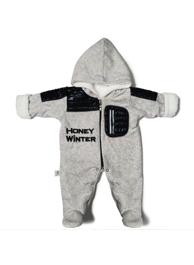 Baby Boys Footed Jumpsuit with Hoodie