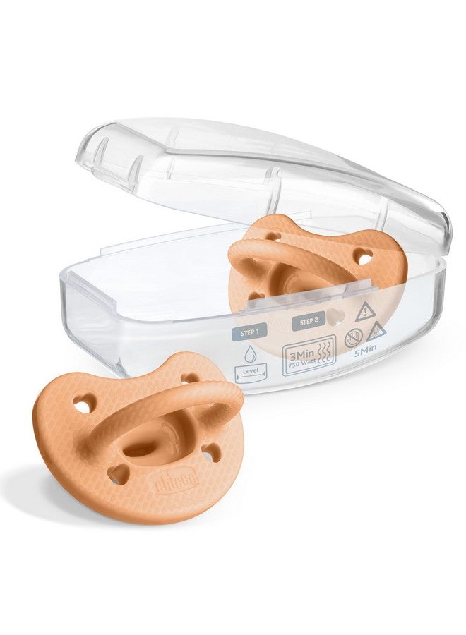 شيكو لهاية شيكو فيزيوفورما لوكس المصنوعة من السيليكون، قطعة واحدة، للأطفال من عمر ٦ إلى ١٦ شهرًا | غطاء أنيق مزخرف | خالية من البيسفينول أ واللاتكس | علبة تعقيم قابلة لإعادة الاستخدام | لون الشمام، عبوة من قطعتين - Image 4