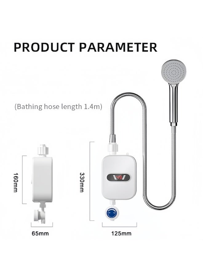 SHENGHUI LCD Digital Display Instant Water Heater, Waterproof 304 Stainless Steel Tankless Rapid Heating, Thermostatic Shower Heating Device, for Kitchen and Bathroom - Image 3