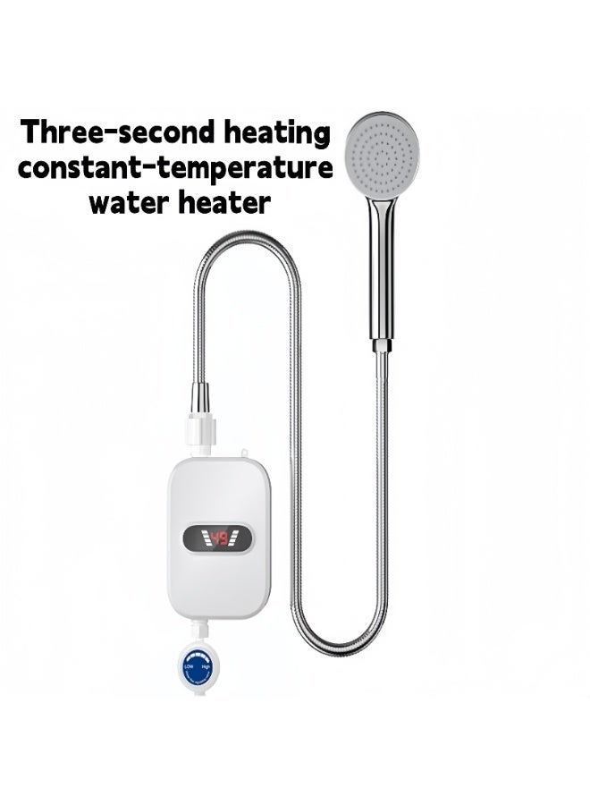 SHENGHUI LCD Digital Display Instant Water Heater, Waterproof 304 Stainless Steel Tankless Rapid Heating, Thermostatic Shower Heating Device, for Kitchen and Bathroom - Image 2
