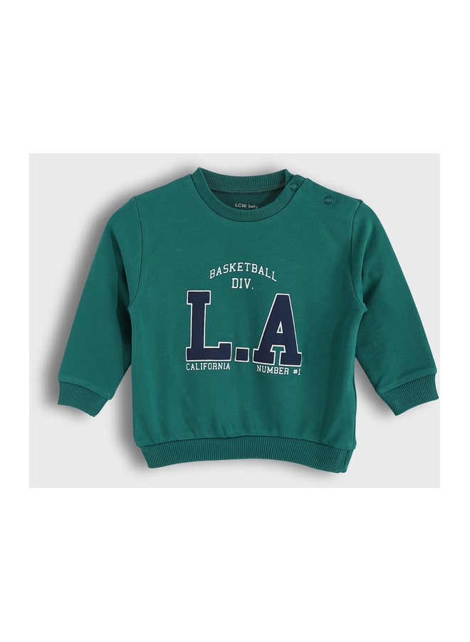 LC WAIKIKI Crew Neck Printed Baby Boys' Sweatshirt and Pants 2 Pack Set - Image 2