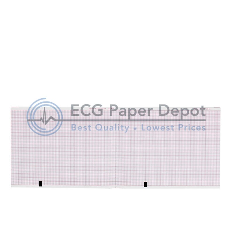 Quality Chart Paper Mortara ELI 150 EKG Machine Paper - 108mm X 140mm X 200 Sheets (5 Packs) - Image 1