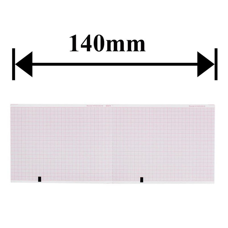 Quality Chart Paper Mortara ELI 150 EKG Machine Paper - 108mm X 140mm X 200 Sheets (5 Packs) - Image 2