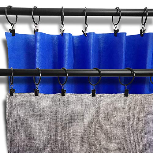AMZSEVEN 100 Pack Metal Curtain Rings with Clips, Drapery Clips Hooks, Decorative Curtain Rod Clips 1.5 in Interior Diameter, Vintage Black - Image 5