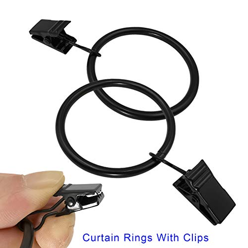 AMZSEVEN 100 Pack Metal Curtain Rings with Clips, Drapery Clips Hooks, Decorative Curtain Rod Clips 1.5 in Interior Diameter, Vintage Black - Image 4