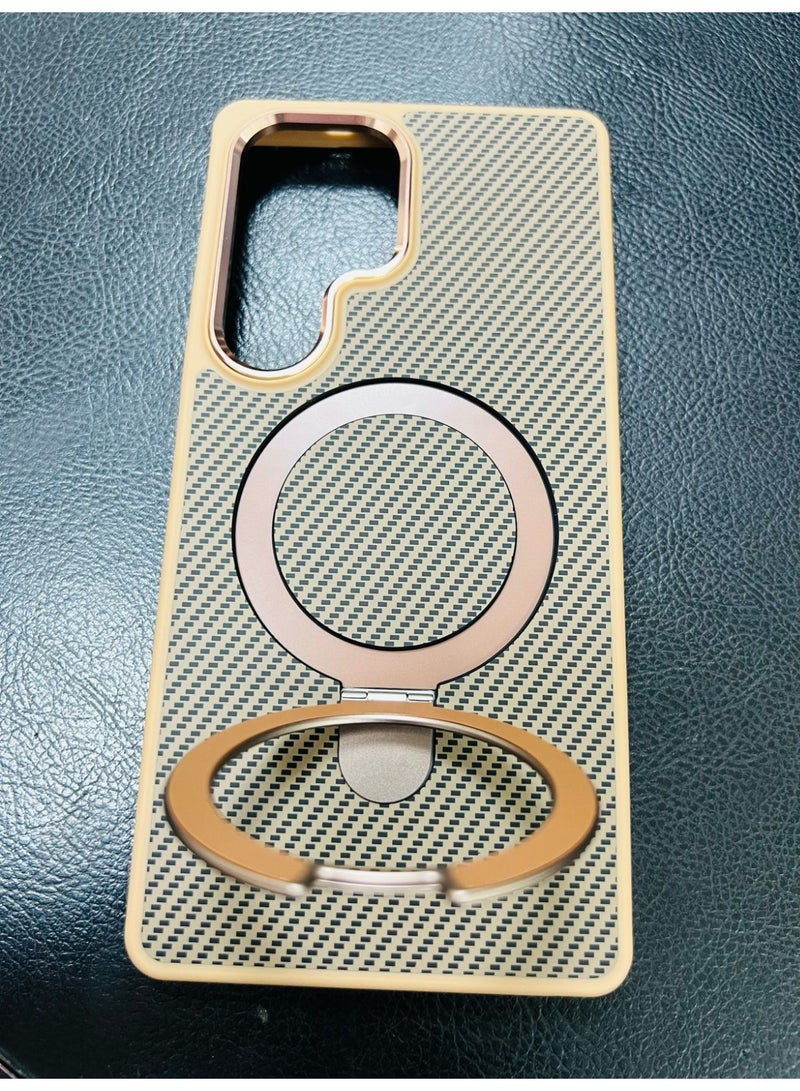Raxoom Designed for Samsung Galaxy S25 ULTRA  with Magnetic Ring Stand Slim Liquid Silicone S25 Phone Case BROWN - Image 4