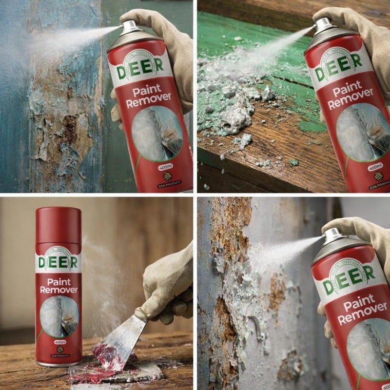 DEER Paint Remover Spray 400ml – Fast Acting Multi Purpose Paint Remover for Metal, Wood & Walls - Image 4