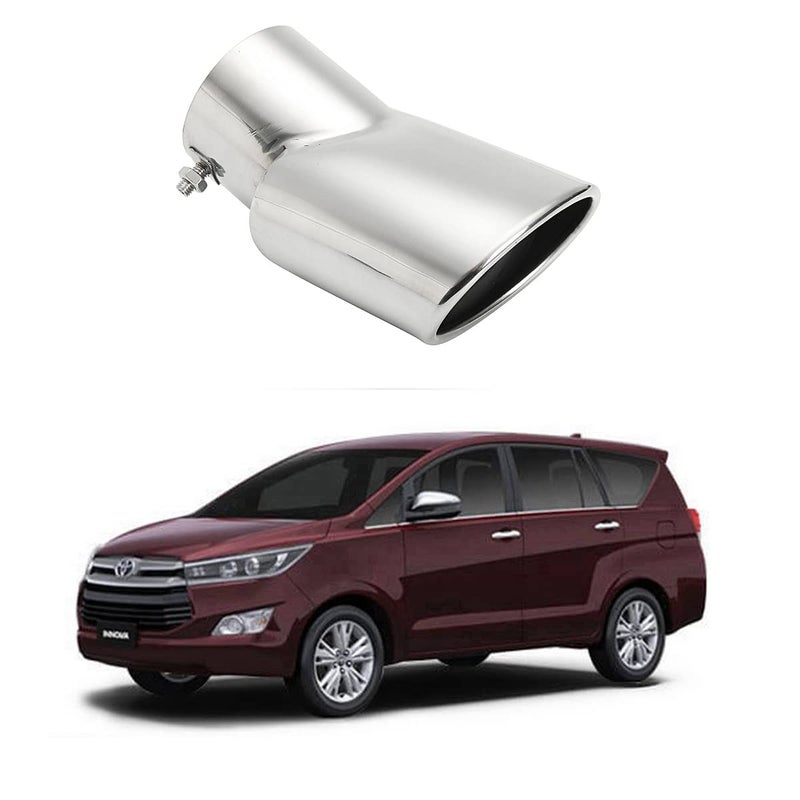 Oshotto Stainless Steel SS-009 Car Exhaust Muffler Silencer Cover Compatible with Toyota Innova (Chrome) - Image 1