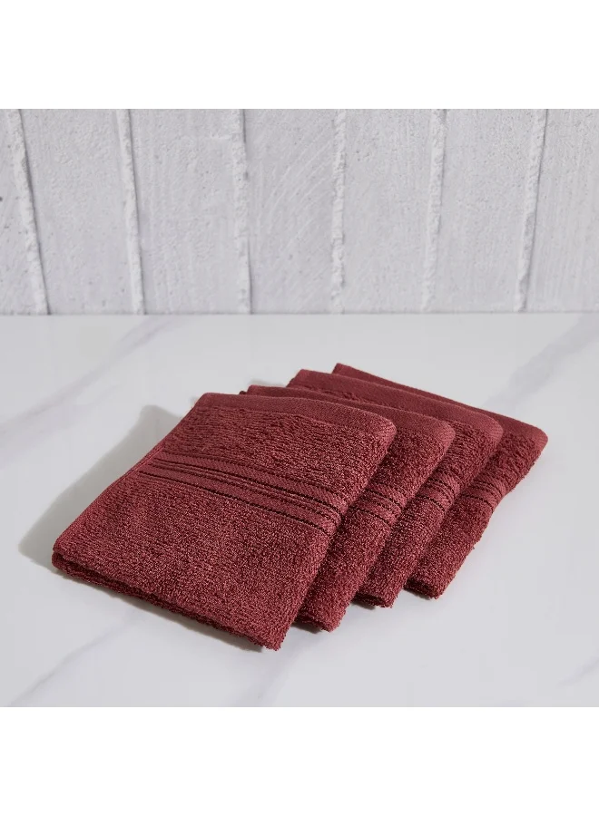 Home Box Essential Carded 4-Piece Face Towel Set - 30x30 cm