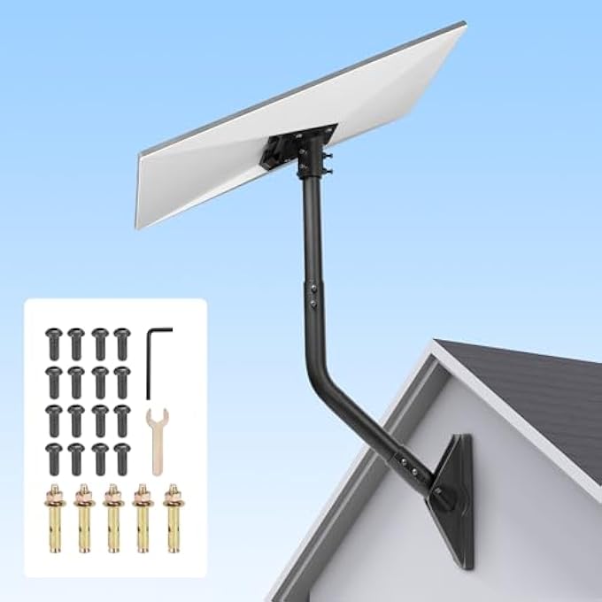 rayihni Starlink Gen 3 Wall & Roof Mounting Kit, Adjustable Gen 3 Mount for V3 Standard Dish, Includes Aluminum Pipe Adapter - Image 2