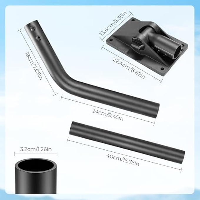 rayihni Starlink Gen 3 Wall & Roof Mounting Kit, Adjustable Gen 3 Mount for V3 Standard Dish, Includes Aluminum Pipe Adapter - Image 3