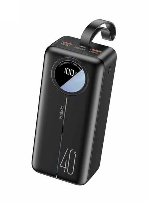 Yesido YP43 40000mAh Dual USB + Type-C Digital Display Fast Charging Power Bank(Black)