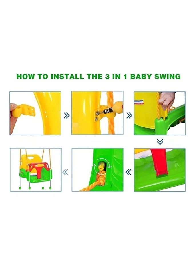 3-in-1 Baby Swing Seat: Anti-tip, Sturdy, Safe, Detachable Seat; Suitable for Infants and Toddlers; Green - Image 4