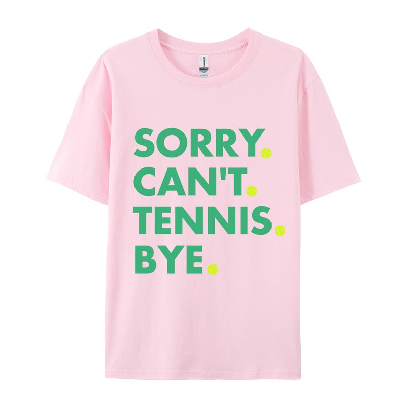 Pure Cotton Code Sorry Can'T Tennis By E T-Shirt Women'S Short Sleeve Round Neck - Image 1