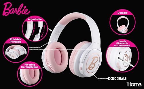 EKIDS - Barbie Wireless Headphones for Kids, Bluetooth Headphones for School, Home, - Image 2