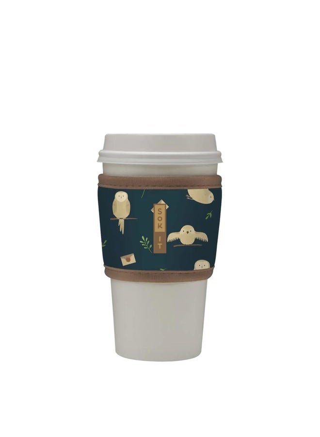 Sok It Hot Sok Reusable Neoprene Insulator Sleeve for Hot Coffee and Tea Cups (Carrier Owl, One Size Coffee Sleeve) - Image 1