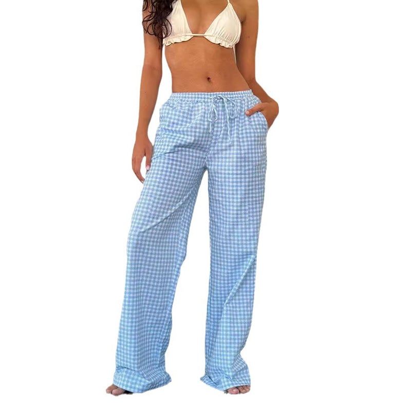 Womens Plus Size Casual Drawstring Trousers White