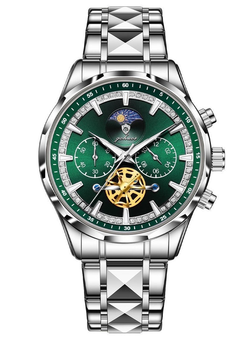 GOHUOS Watches for Men, Top Brand Luxury Stainless Steel Band Waterproof Luminous Chronograph Analog Classic Quartz Wrist Watch - 43mm - Father or Boyfriend Gift - Image 5