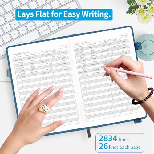 Blugool Check Registers for Personal Checkbook, Blugool Checkbook Register with Check & Transaction Registers, Accounting Ledger Log Book for Personal and Work, 5.8" x 8.3" (Blue) - Image 2