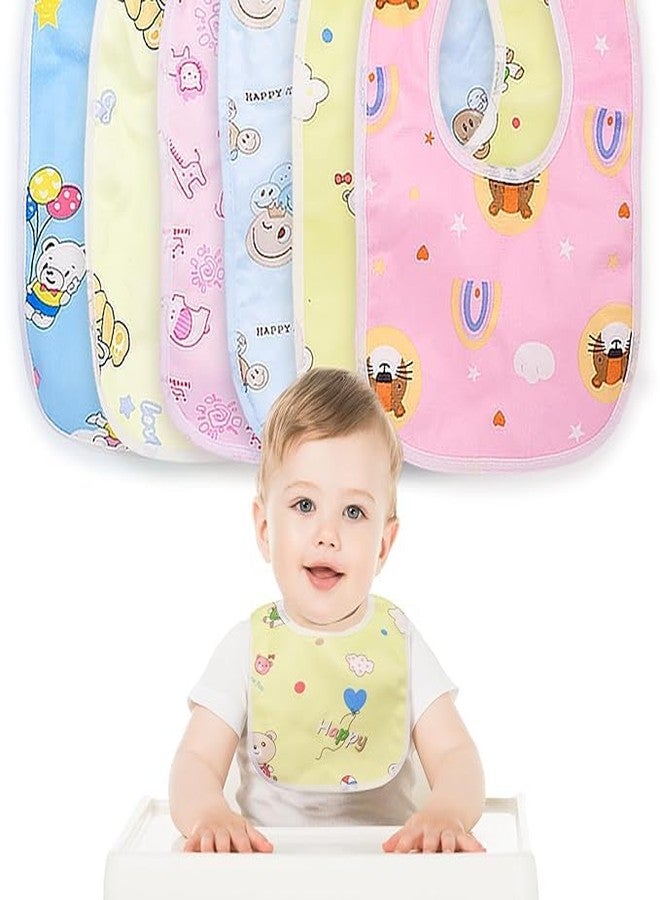 TENDSY Waterproof Spill Resistant Baby Bibs, Soft Cotton Baby Apron, 6 to 12 Months, Set of 6 - Image 2