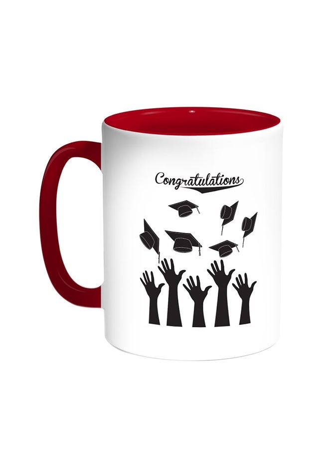 RYN Graduation Party Printed Coffee Mug Red/White 11ounce