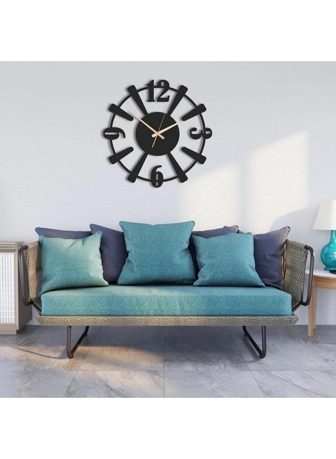 Hometrix Metal Analog Wall Clock, Stylish Clock for Living Room, Home Decor, Bedroom, Office, Kitchen & Hall, Decorative Watch with Unique Design Black (40 CM) DA-108 - Image 4