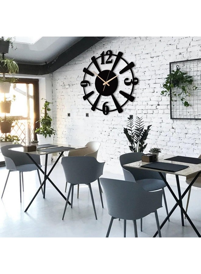 Hometrix Metal Analog Wall Clock, Stylish Clock for Living Room, Home Decor, Bedroom, Office, Kitchen & Hall, Decorative Watch with Unique Design Black (40 CM) DA-108 - Image 3