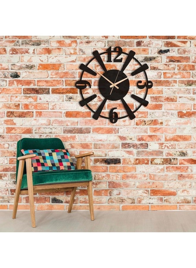 Hometrix Metal Analog Wall Clock, Stylish Clock for Living Room, Home Decor, Bedroom, Office, Kitchen & Hall, Decorative Watch with Unique Design Black (40 CM) DA-108 - Image 2