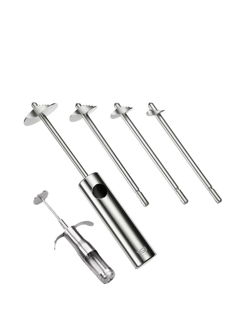 Bluejw 6-Piece Stainless Steel Veggie Drill Twister Set Silver - Image 1