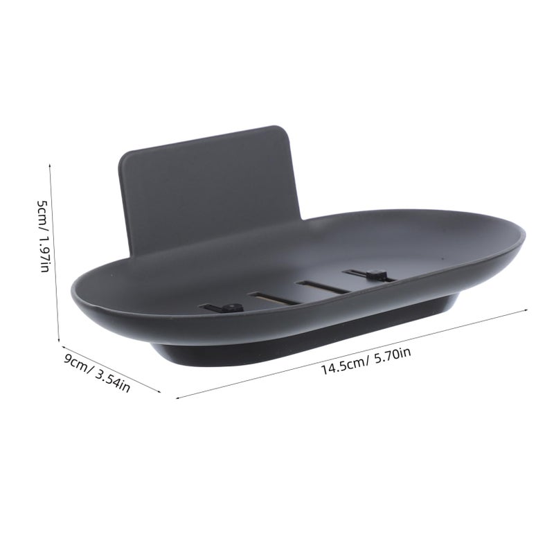 2Pcs Wall Mounted Soap Dish No Drilling Self Draining Stainless Steel Bathroom Kitchen - Image 3