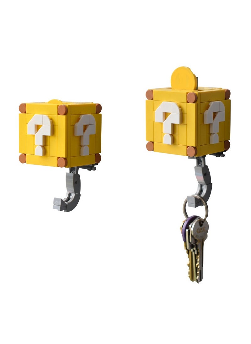 General Game Coin Block Question Mark Keychain Building Block Model Small Particles Puzzle Building Block Toy for Kids  - Image 2
