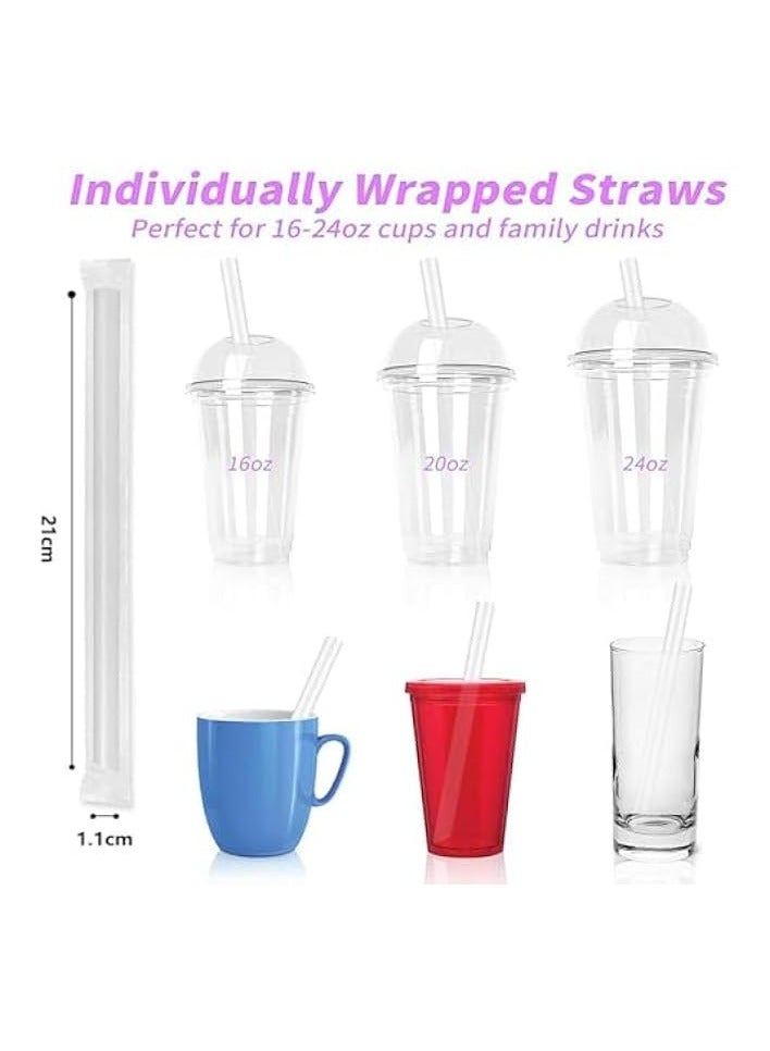 جرين تايجر 100 شفاطة شفافة من بوبا، شفاطة كبيرة شفافة للاستعمال مرة واحدة، لشرب الحليب المخفوق وشاي الحليب اللؤلؤي، للاستخدام المنزلي - (طول 8.27 بوصة و0.43 بوصة) - Image 4