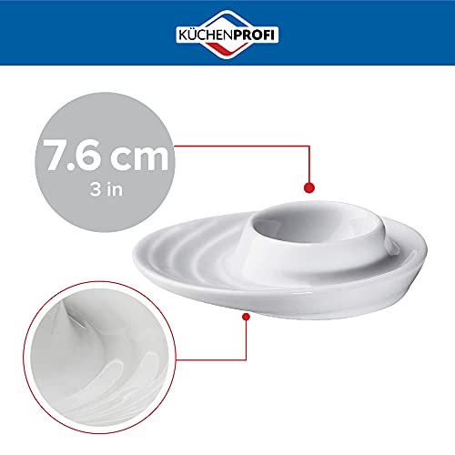 Küchenprofi Set of 2 Egg Cups with Oval Base, White Porcelain Egg Holders for Hard or Soft Boiled Eggs, 3.5-Inch by 4-Inch - Image 2