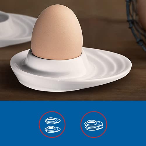 Küchenprofi Set of 2 Egg Cups with Oval Base, White Porcelain Egg Holders for Hard or Soft Boiled Eggs, 3.5-Inch by 4-Inch - Image 4