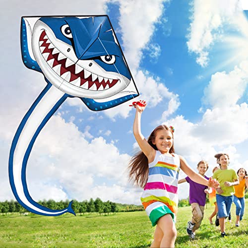 Hymaz Kites for Kids Ages 4-8 8-12, Large Shark Kite Easy to Fly for Kids & Adults, Beach Kites Toys with 328ft String and Handle, Beginner Kite for Boys Girls Outdoor Activities Summer Beach Games - Image 3