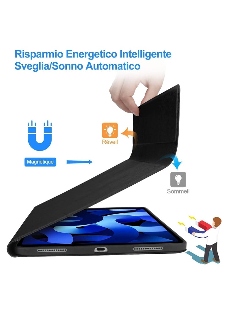 TIGER Slim Protective Keyboard Case for iPad Air 11 Inch M2 – Wireless Keyboard for iPad Air 5/4 & iPad Pro 11" (1-4 Gen), Dual Language Layout, Stylish Black Case for Enhanced Typing and Protection - Image 3