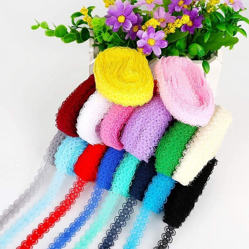 DIY Crafts Diy Crafts 15094 Decorative Lace Trim Fabric Birthday Christmas Craft Diy Sewing & Skirt Accessories, Pack of 75 Mtr 15x5, (Multicolor)  - Image 3