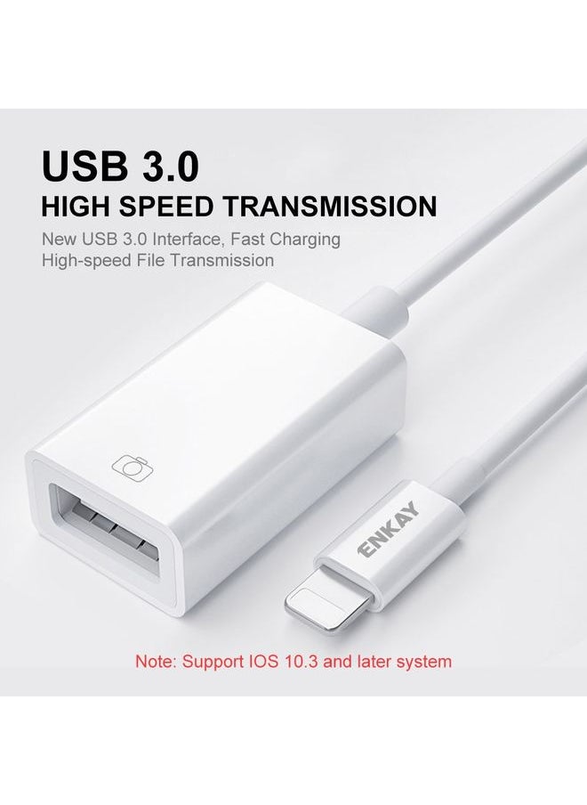 ENKAY - ENKAY ENK-AT108 8 Pin to USB 3.0 OTG Adapter Data Cable for iPhone / iPad - Image 1